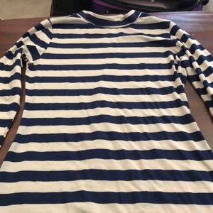 Cream and navy striped dress